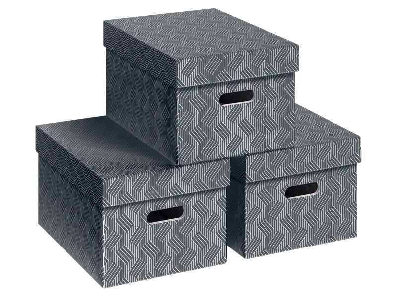 [2070559] VON Aufbewahrungsbox Mittel, 3 Stück, Grau (15 l)