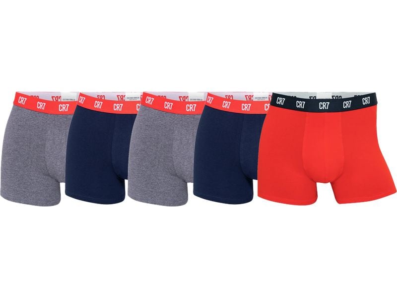 CR7 CR7, 5er-Pack Grau/Rot/Navy, L