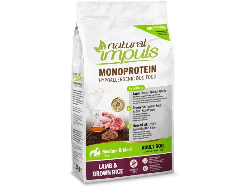 Natural Impuls Trockenfutter Adult Med/Max Lamm 12 kg