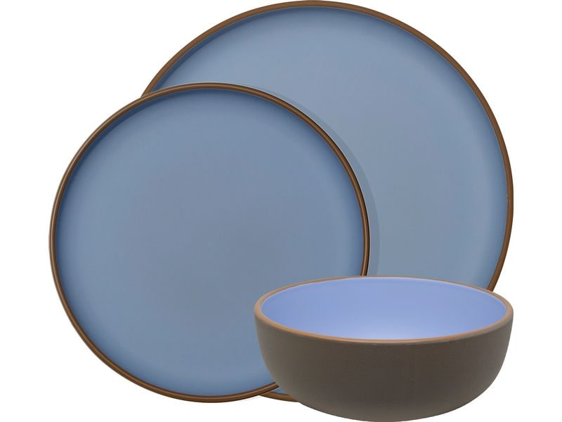 [2046987] Eurotrail Florence Geschirrset 12-teilig Hellblau/taupe (Hellblau)