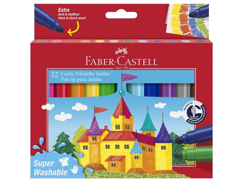 Faber-Castell Filzstift Castle Jumbo Set mit 12 Stück