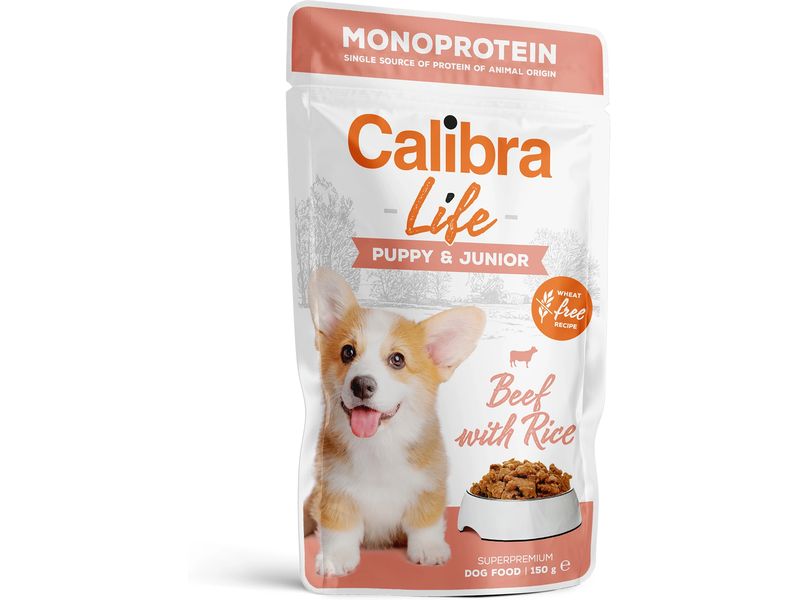 Calibra Nassfutter Life Puppy+Junior Rind 10 x 150 g
