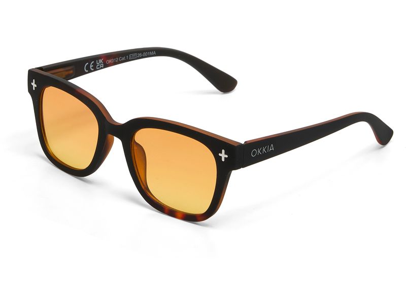OKKIA Sonnenbrille Giovanni Black Havana, Yellow Lens