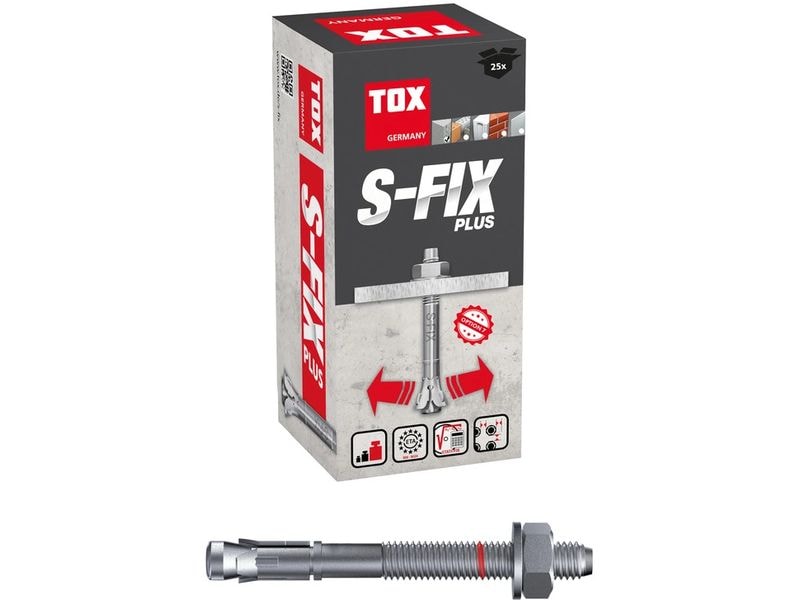 [2106440] Tox-Dübel Bolzenanker S-Fix Plus M10 x 140/60+73 mm (25 Stk.) (140 mm, 6 mm)