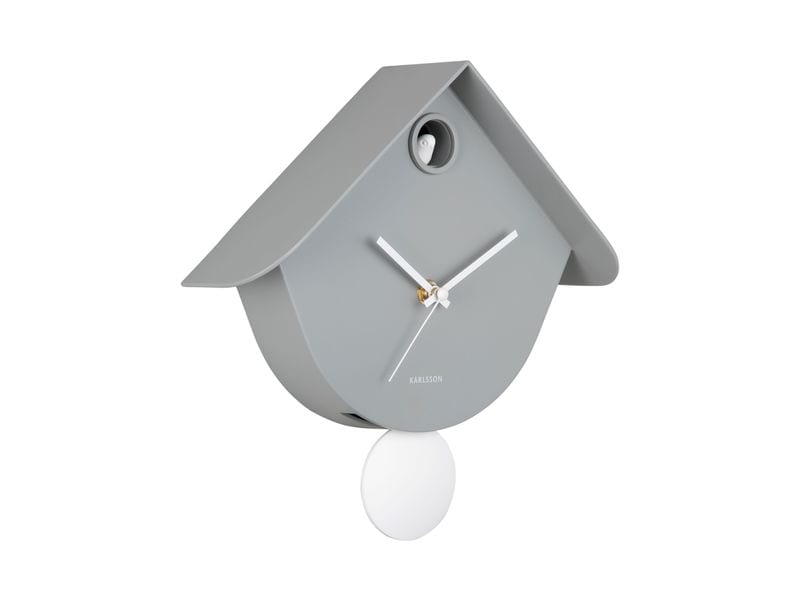 [2040811] KARLSSON Wanduhr Retro Cuckoo 25.5 x 25.8 cm, Mausgrau (Grau)
