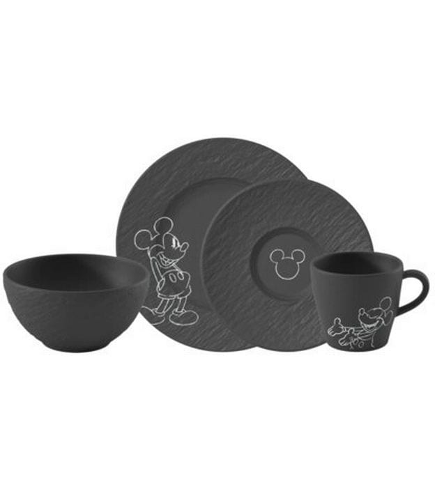Villeroy & Boch Manufacture Rock Mickey Mouse Frühstück-Set, 4-teilig