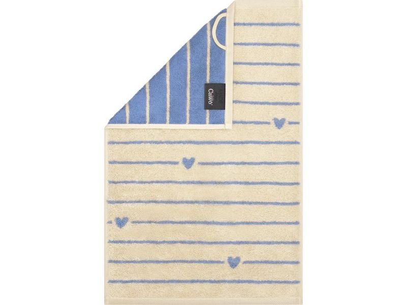 Cawö Gästetuch Heart Beats 30 x 50 cm, Blau
