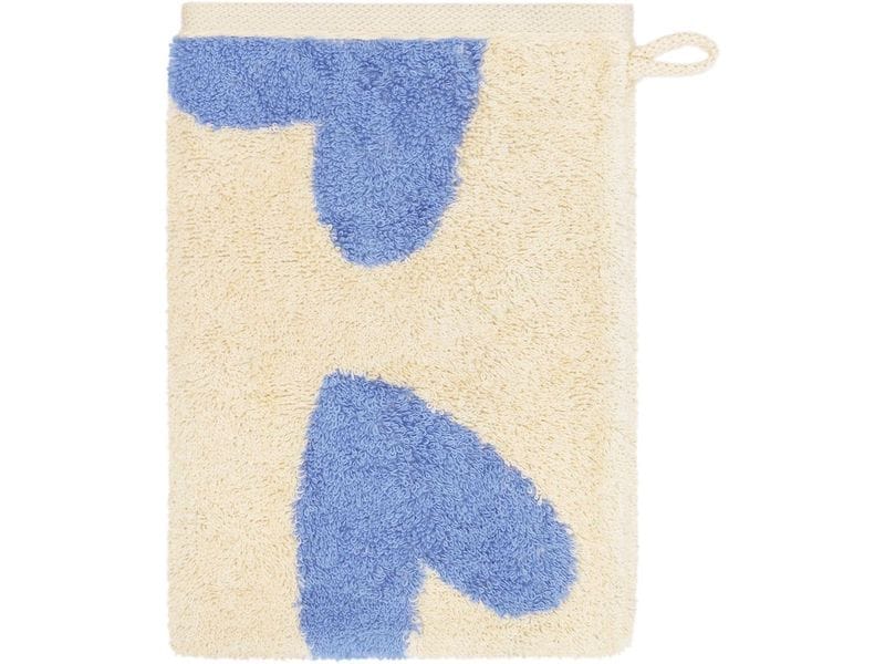 [2095886] Cawö Waschhandschuh Heart Beats 16 x 22 cm, Blau (Blau)