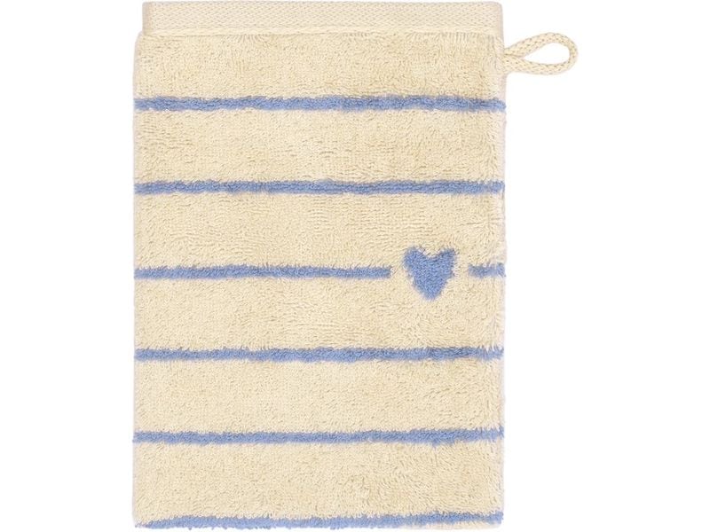 [2095898] Cawö Waschhandschuh Heart Beats 16 x 22 cm, Blau (Blau)
