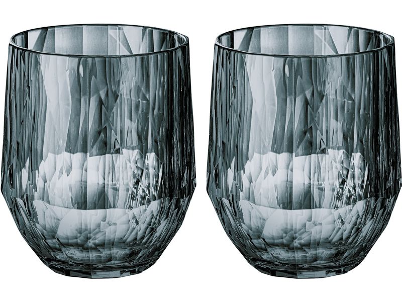 Koziol Trinkglas Club No. 23 200 ml, 2 Stück, Grau