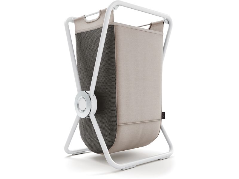 Simplehuman Wäschekorb  Single 150 l, Weiss / Beige