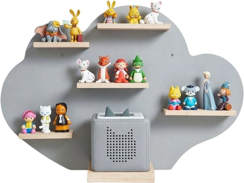 relaxdays Toniebox-Regal Wolke, MDF / Holz, Grau / Hellbraun