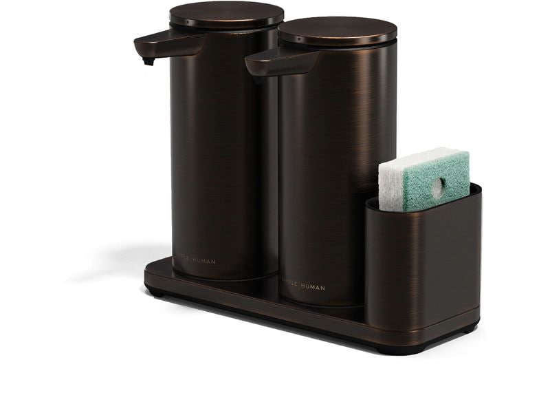 Simplehuman Sensorspender mit Caddy Dual Sensor Pump 2 x 414 ml, Bronze