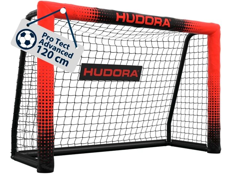 [2007521] Hudora Fussballtor Pro Tect 120 Advanced schwarz/rot (120 cm)