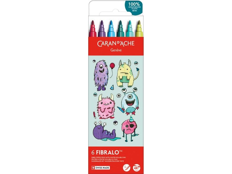 Caran d'Ache Filzstift Set Kawaii Fibralo Monsters mit 6 Farben