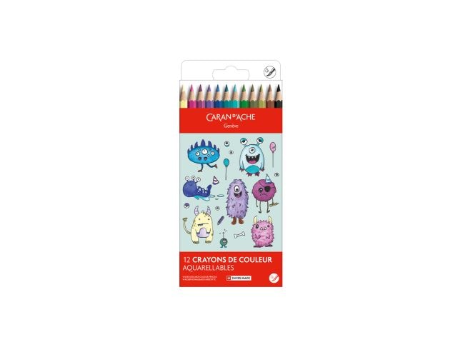 [2129086] Caran d'Ache Fasermaler Kawaii Monsters- Set mit 12 Farben (Blau)