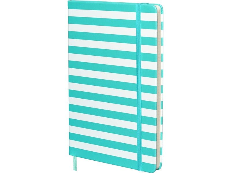Kolma Notizbuch Stripy A5, Kariert, Caribbean/Weiss