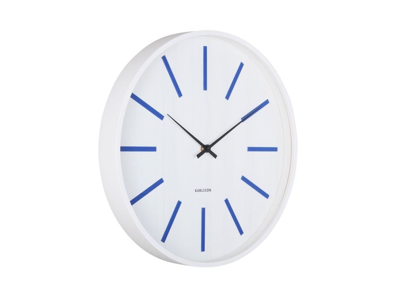 [2040825] KARLSSON Wanduhr Arruga Retro 40 cm, Weiss/Kobaltblau (Blau / Weiss)