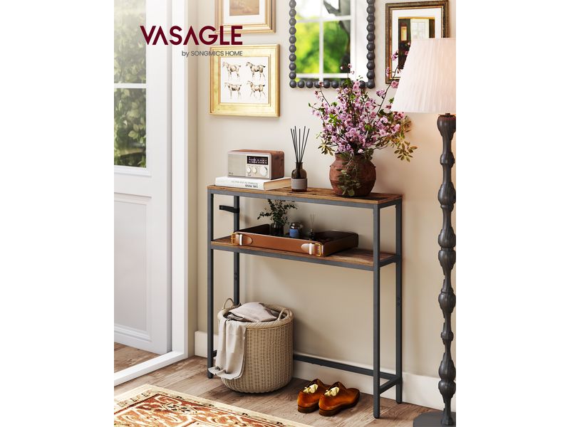 [2109795] VASAGLE Konsolentisch 80 x 80 cm, Schwarz/Braun