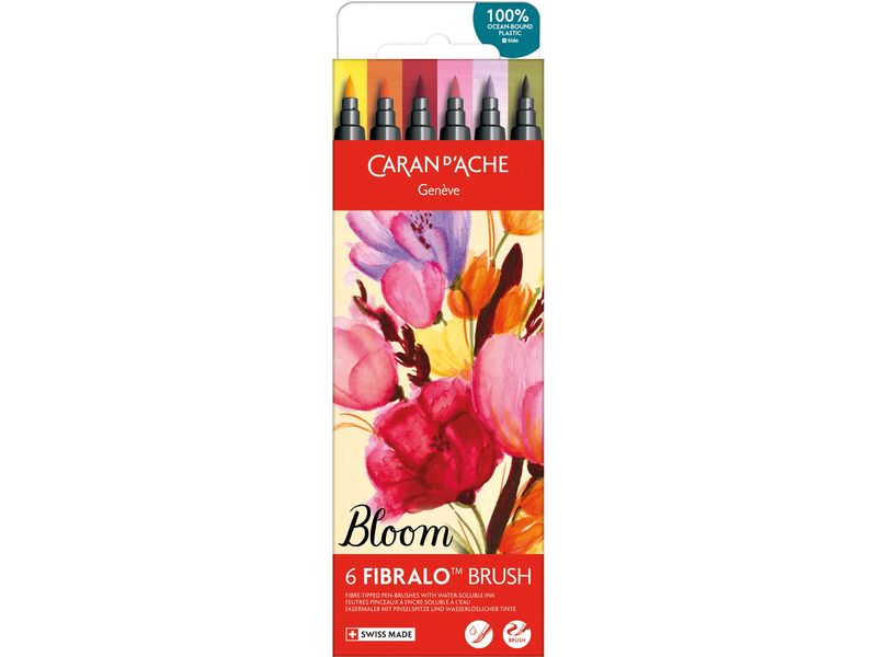 [2129069] Caran d'Ache Filzstift Set Fibralo Brush Bloom 6-teilig (Mehrfarbig)