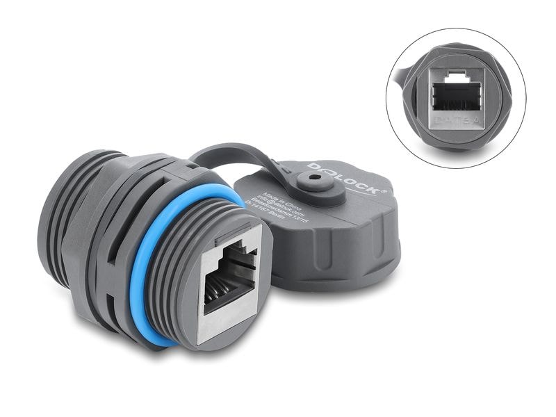 [2165318] Delock Kabelverbinder RJ45 zu RJ45 Cat.6A 1 Stück (Grau)