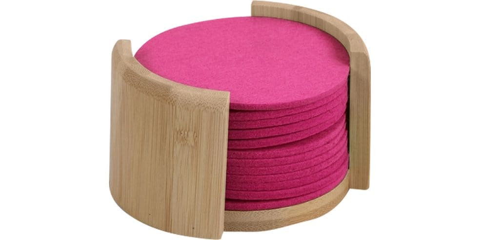 Kesper Glasuntersetzer Filzoptik Braun Pink 13-teilig