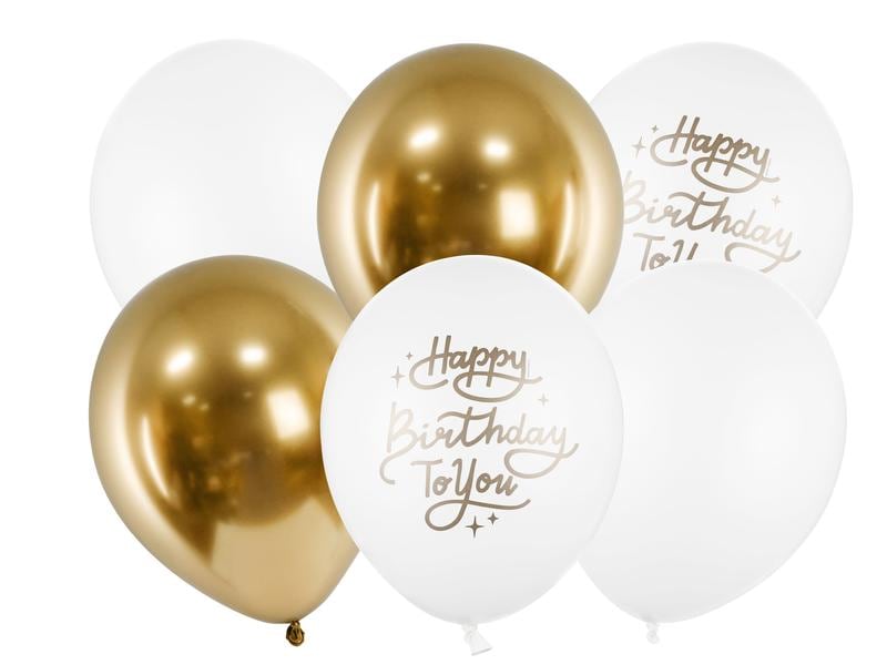 Partydeco Luftballon Happy Birthday to you Ø 30 cm, 6 Stück