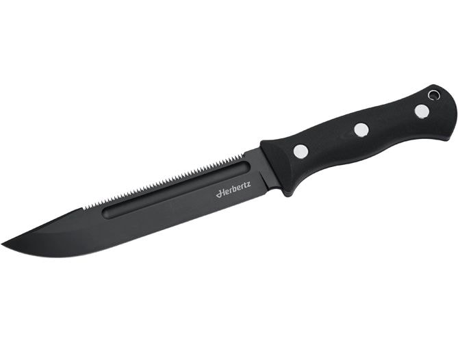 [2130021] Herbertz Outdoor- und Survivalmesser D2 schwarz G10 (Schwarz)