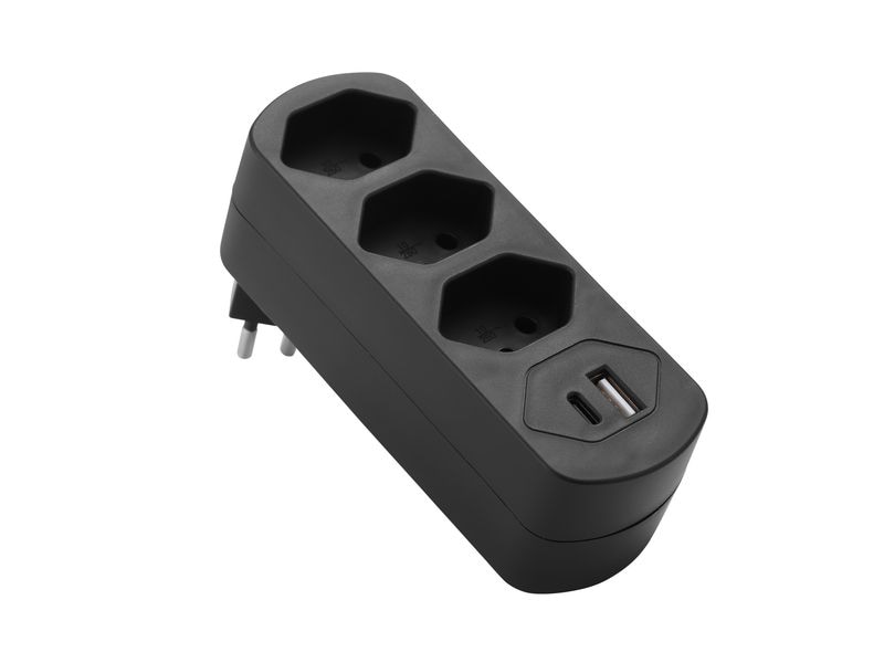 Schönenberger Abzweigstecker MOVE 3xT13 mit USB PD30W