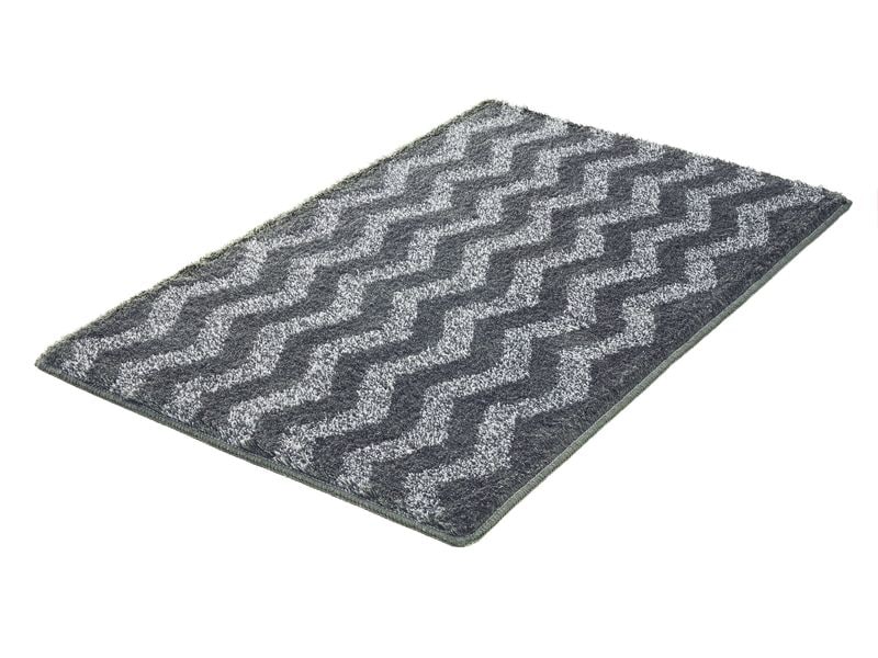 Kleine Wolke Badteppich Zack 60 x 90 cm, Grau