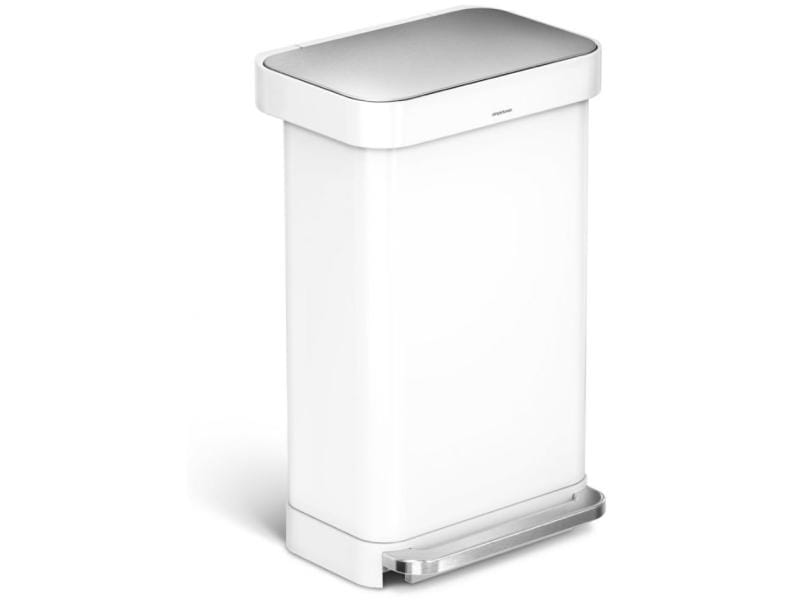 [887357] Simplehuman Treteimer CW2027 45 Liter, Weiss (Silber / Weiss)
