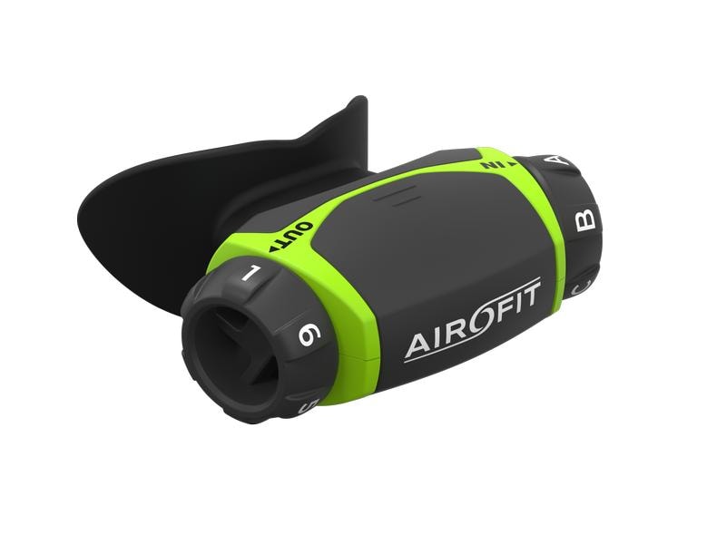 [1284170] AIROFIT Atemtrainer Active, Schwarz/Lime