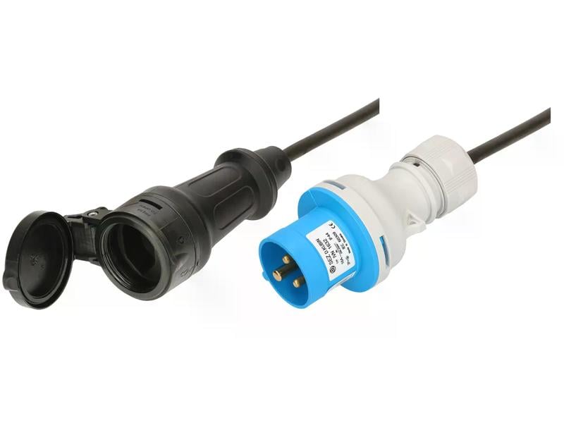 [1454122] maxCAMP Adapterkabel 0.5 m T23 - CEE16/3, IP44, Schwarz
