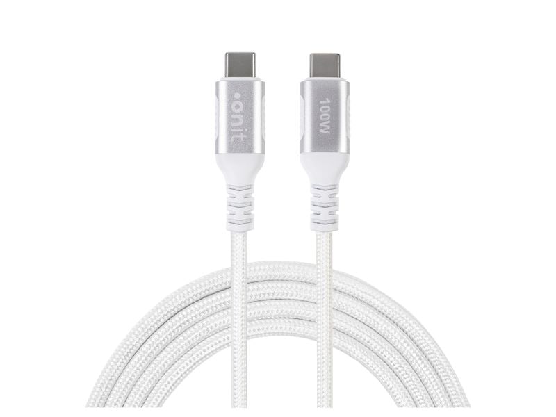 [1757444] onit USB 3.1-Kabel 100 W, USB-C - USB-C, 2 m, Weiss (Weiss, 2 m)