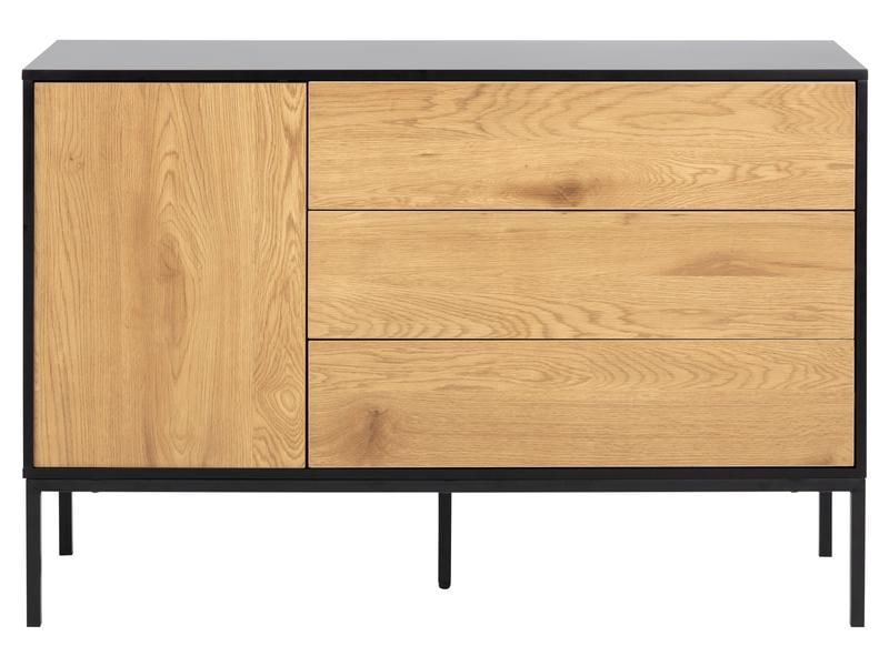 [1632533] AC Design Sideboard Seaford 120 x 40 x 82 cm, Nature/Schwarz
