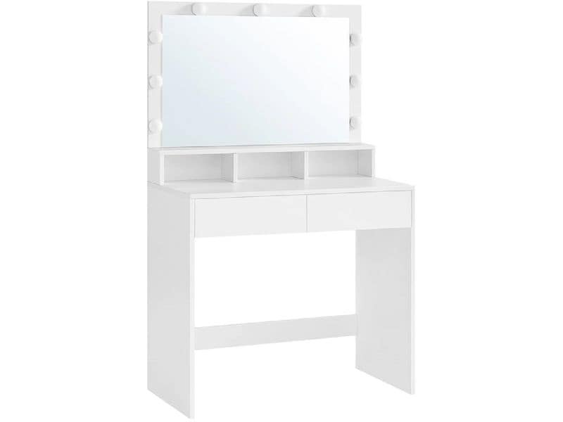 [1747294] VASAGLE Schminktisch mit Spiegel 80 x 140 cm, Weiss