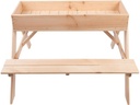 Esschert Design Picknicktisch mit Sandkasten Holz 93 x 88 x 60 cm