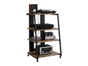 relaxdays TV-Möbel Hifi-Regal 78 x 61 x 52 cm Braun/Schwarz