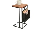 relaxdays Beistelltisch in C-Form Mango 63 x 30 Braun/Schwarz