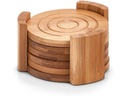 Zeller Present Glasuntersetzer Bambus Ø 12 x 7.7 cm, 7-teilig