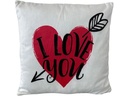 Dameco Kissen «I Love You» weiss rot mit Reissverschluss