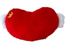 Dameco Kissen Herzform rot weiss mit Flügel und Reissverschluss