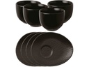 Arthur Krupp Kaffeeservice M/Teller Onyx 4 Stück,Schwarz