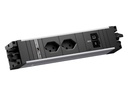 Bachmann Einbausteckerleiste STEP ALU 2xCH 90° 1xUSB C/C 65W