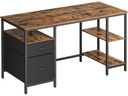 VASAGLE Tisch 140 x 60 cm, Rustikales Braun