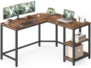 VASAGLE Tisch in L-Form Braun/Schwarz 120 x 130 x 76 cm