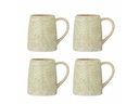 Bloomingville Becher Winnie, Steinzeug, Beige, 4 Stück
