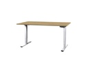 Contini höhenverstellbarer Bürotisch 200 x 90 cm Eiche, Weiss