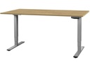 Contini höhenverstellbarer Bürotisch 1.6 m x 0.8 m, Eiche, Grau