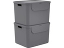 Rotho Recyclingbehälter ALBULA 2 tlg. 110 l, Anthrazit